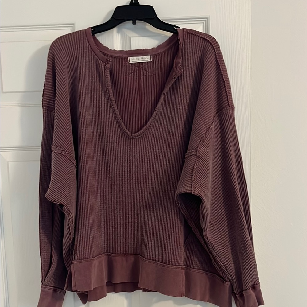 Free People Mauve Ribbed Sweater